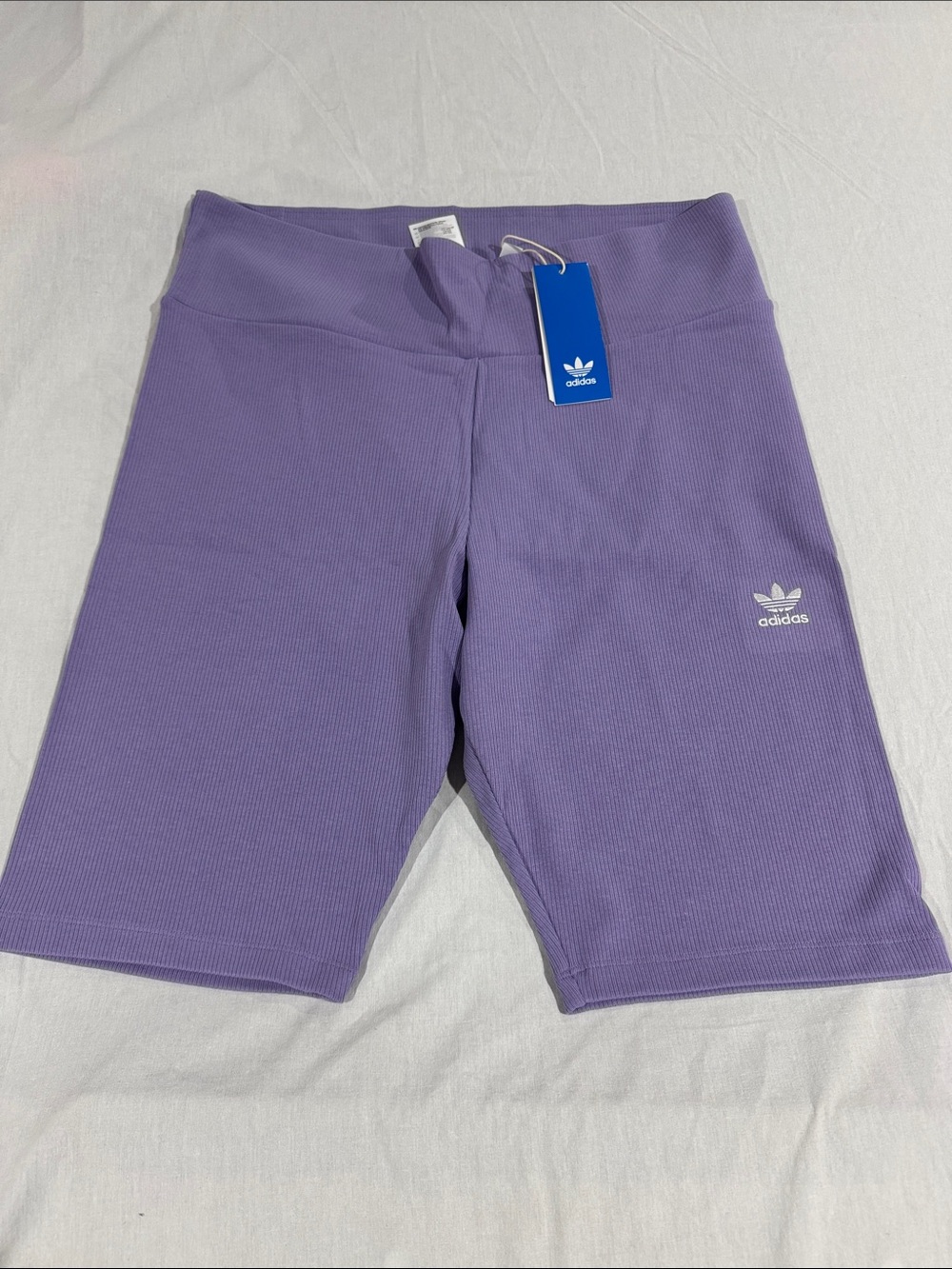 adidas Purple Ribbed Bike Shorts